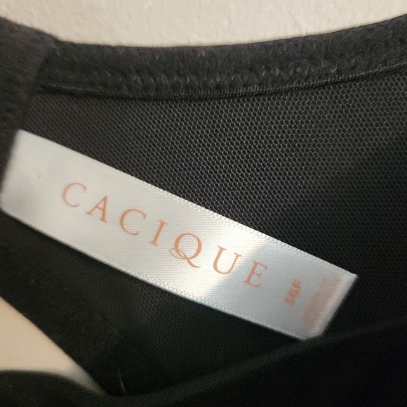 Cacique Lane Bryant Cotton Lightly Lined T-Shirt 36F Black 3D - Picture 8 of 8